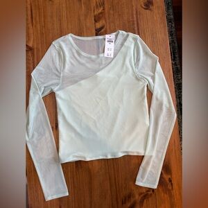 Brand new Abercrombie asymmetrical mesh mint green top